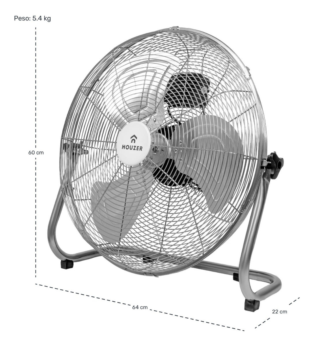 Ventilador De Piso Pared 23 Gris 3 Aspas Metal Potente Casa