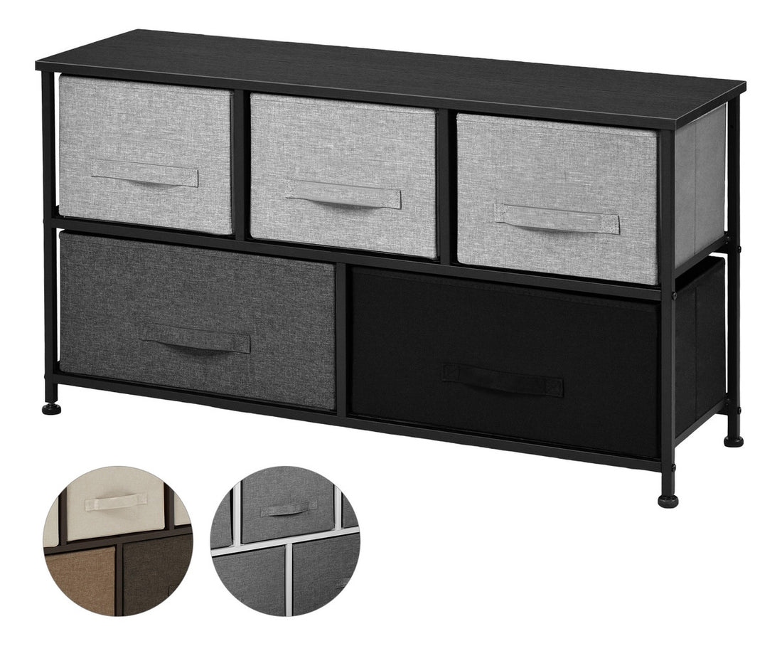 Mueble Buro Organizador Comoda Tela Metal 5 Cajoneras