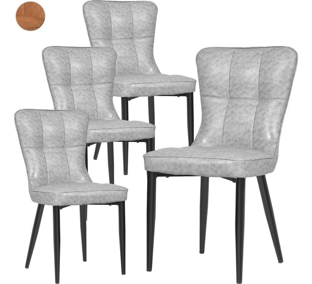 Set 4 Sillas Modernas Comedor Tapizadas Vinipiel