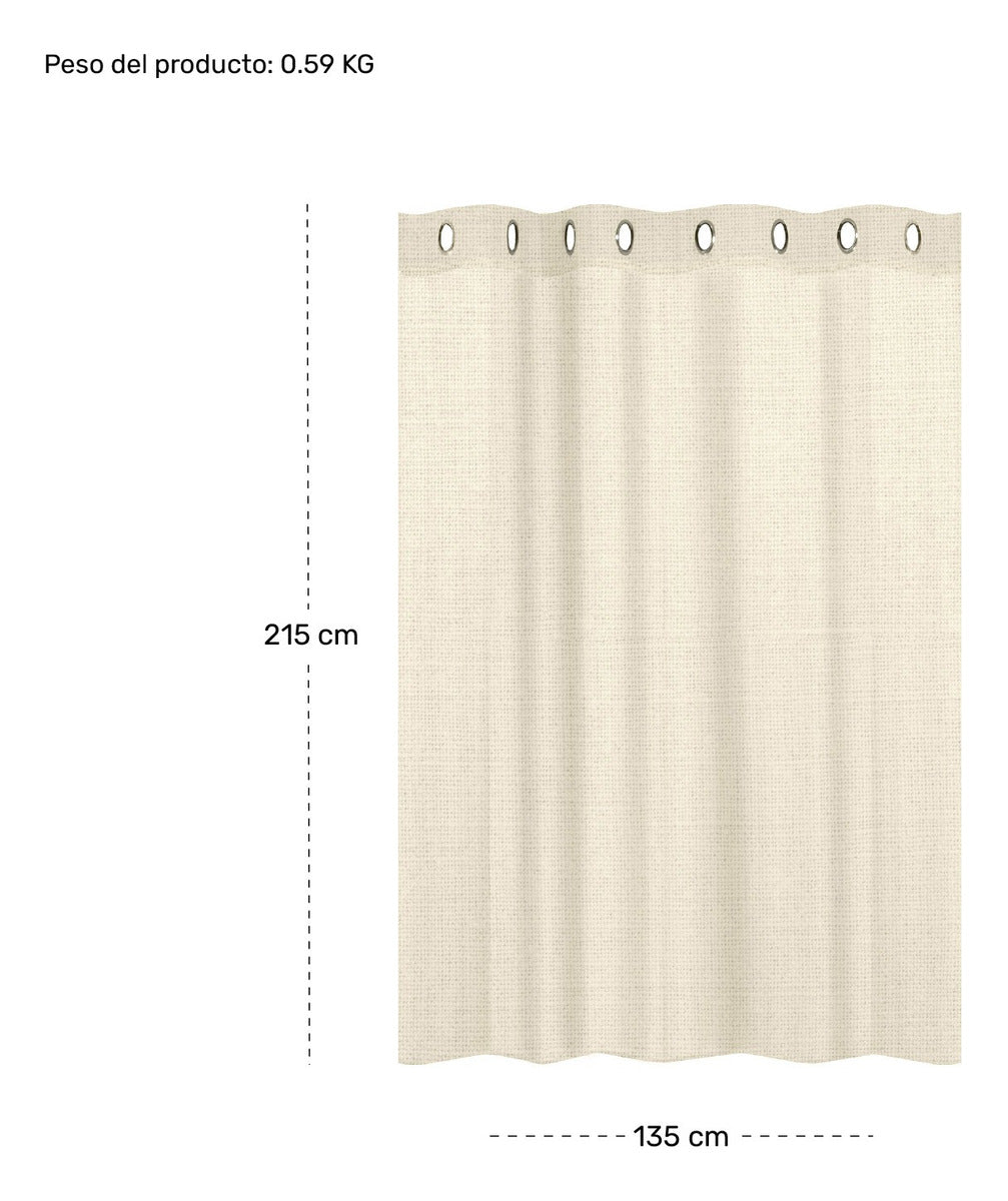 Cortinas Traslucidas Lino Texturizado Ventanas 270x215cm 2pz