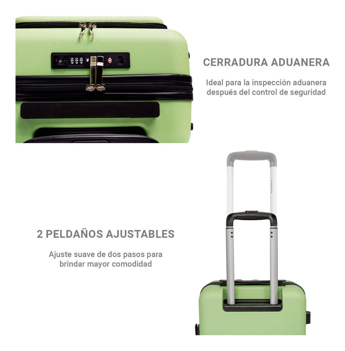 Set 2 Maletas Viaje Verde Cabina Avion 21 Y 18 4 Ruedas 360°