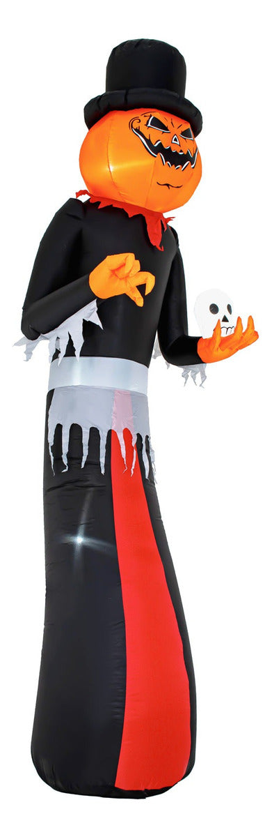 Inflable Halloween Gigante Hombre Calabaza 3.50m Luces Led