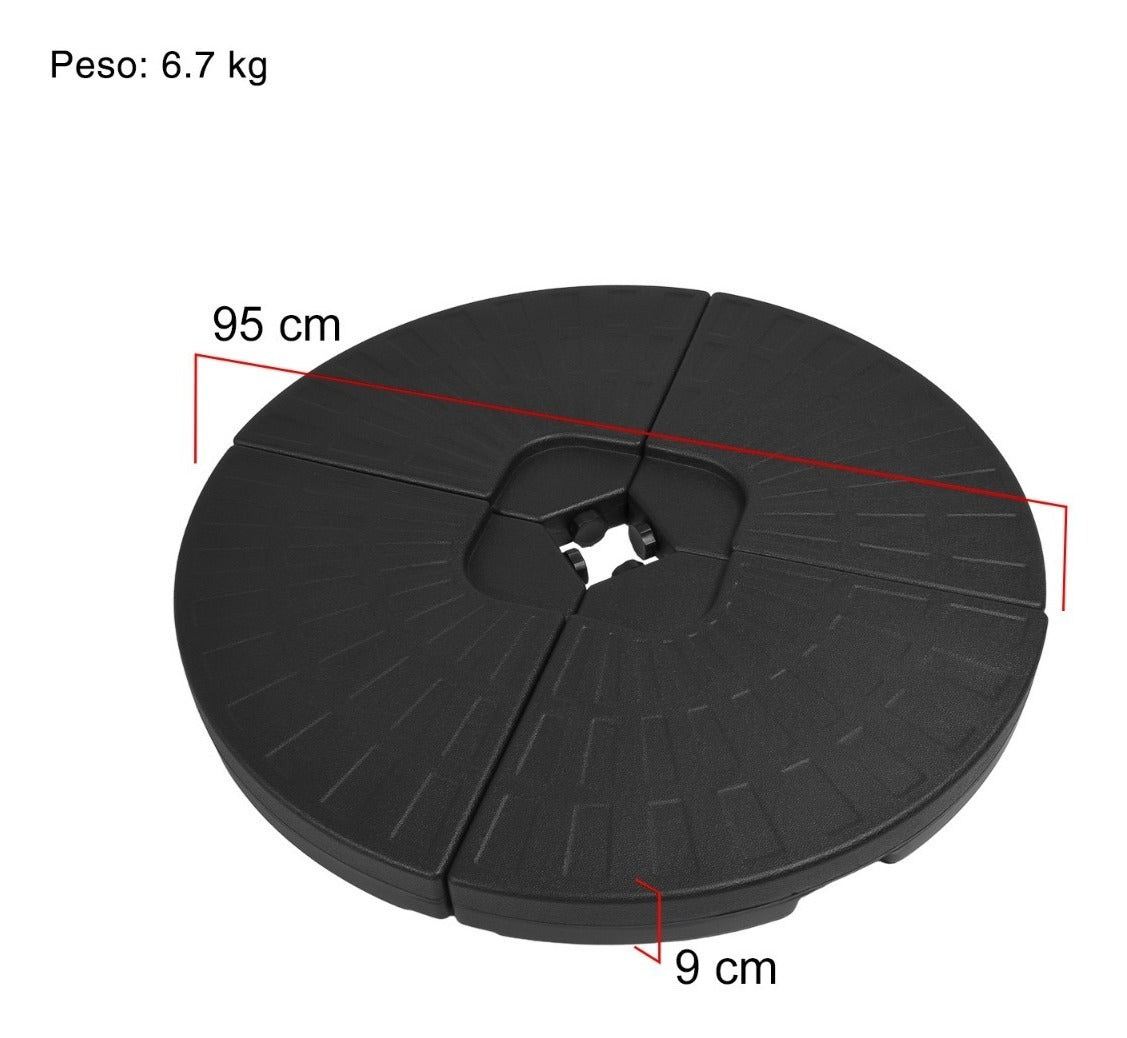 Base Contrapeso Para Sombrilla 2.7m Rellenable Diametro 95cm