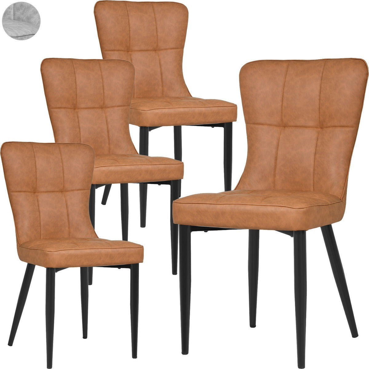 Juego Set 4 Sillas Modernas Comedor Tapizadas Vinipiel