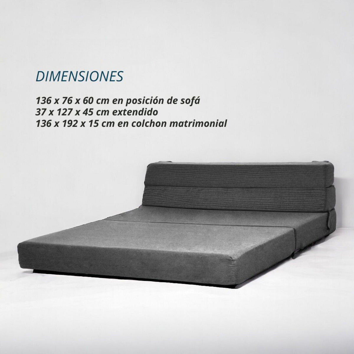 Sofa Cama Futon Plegable Modular Sala Mueble 3 En 1