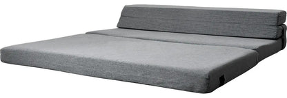Sofa Cama Futon Sillon Plegable Foam 3 En 1 Matrimonial Gris Oscuro Liso