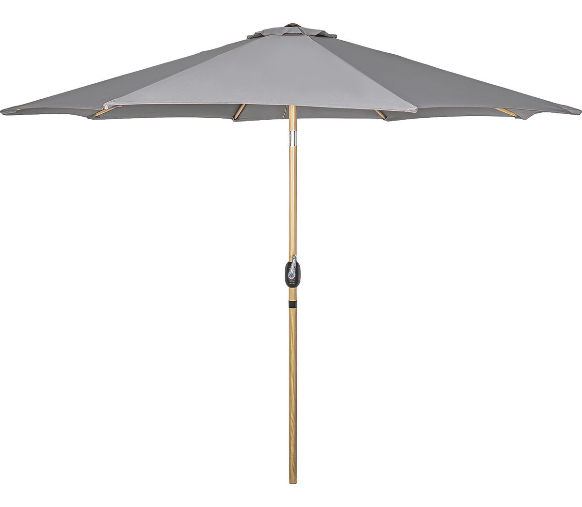 Sombrilla Tipo Madera Jardin Exterior 2.63m Playa Terraza Color Gris Oscuro