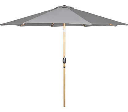 Sombrilla Tipo Madera Jardin Exterior 2.63m Playa Terraza Color Gris Oscuro
