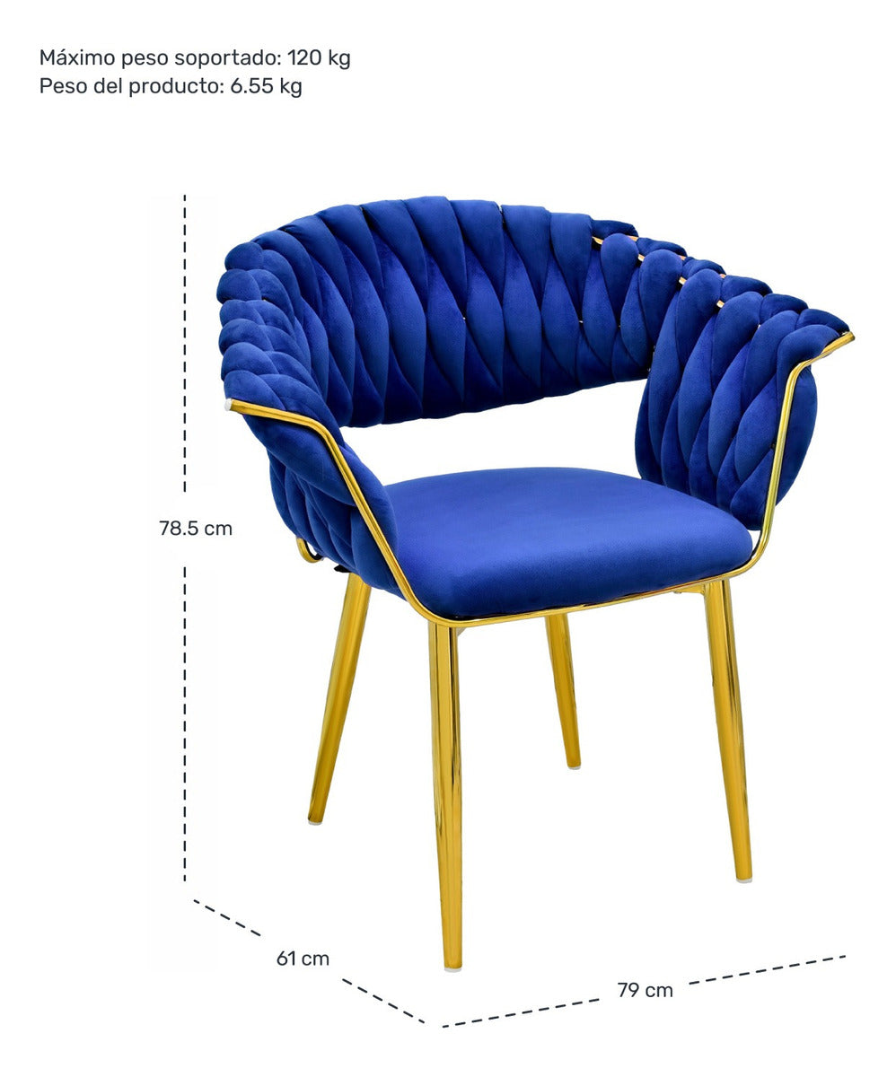 Silla Comedor Tapizadas Terciopelo Tejidas Elegantes