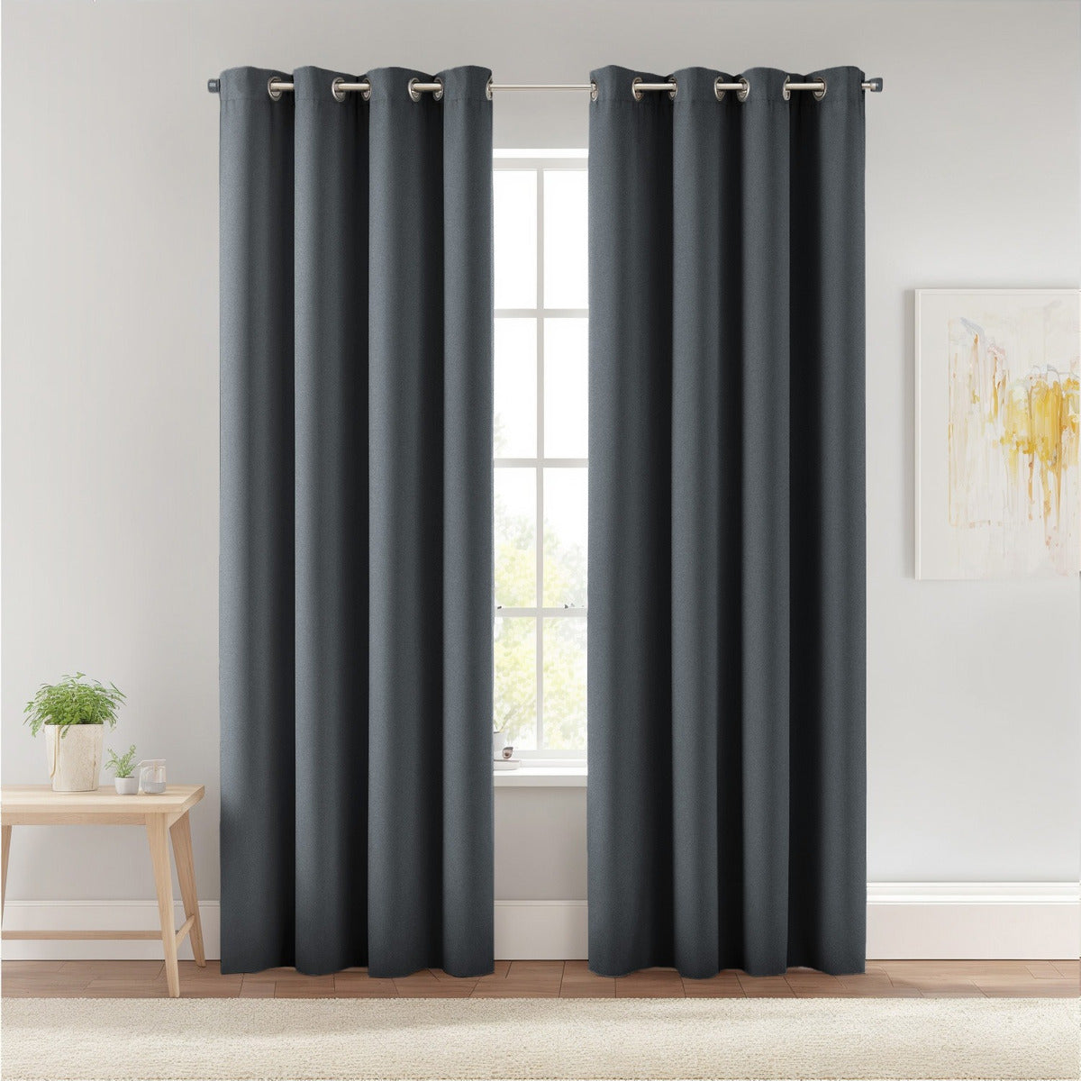 Cortinas Blackout Largas Tejida Hogar 275x216cm 2 Piezas