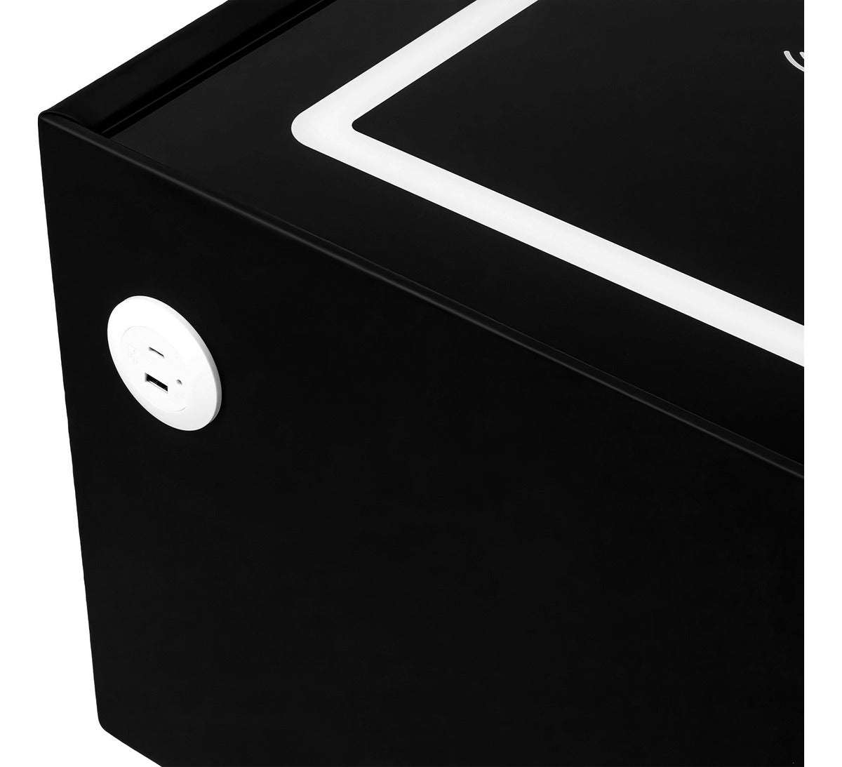 Mesa Noche Buro Negro Inteligente Cargador Inalambrico Luz Led Usb