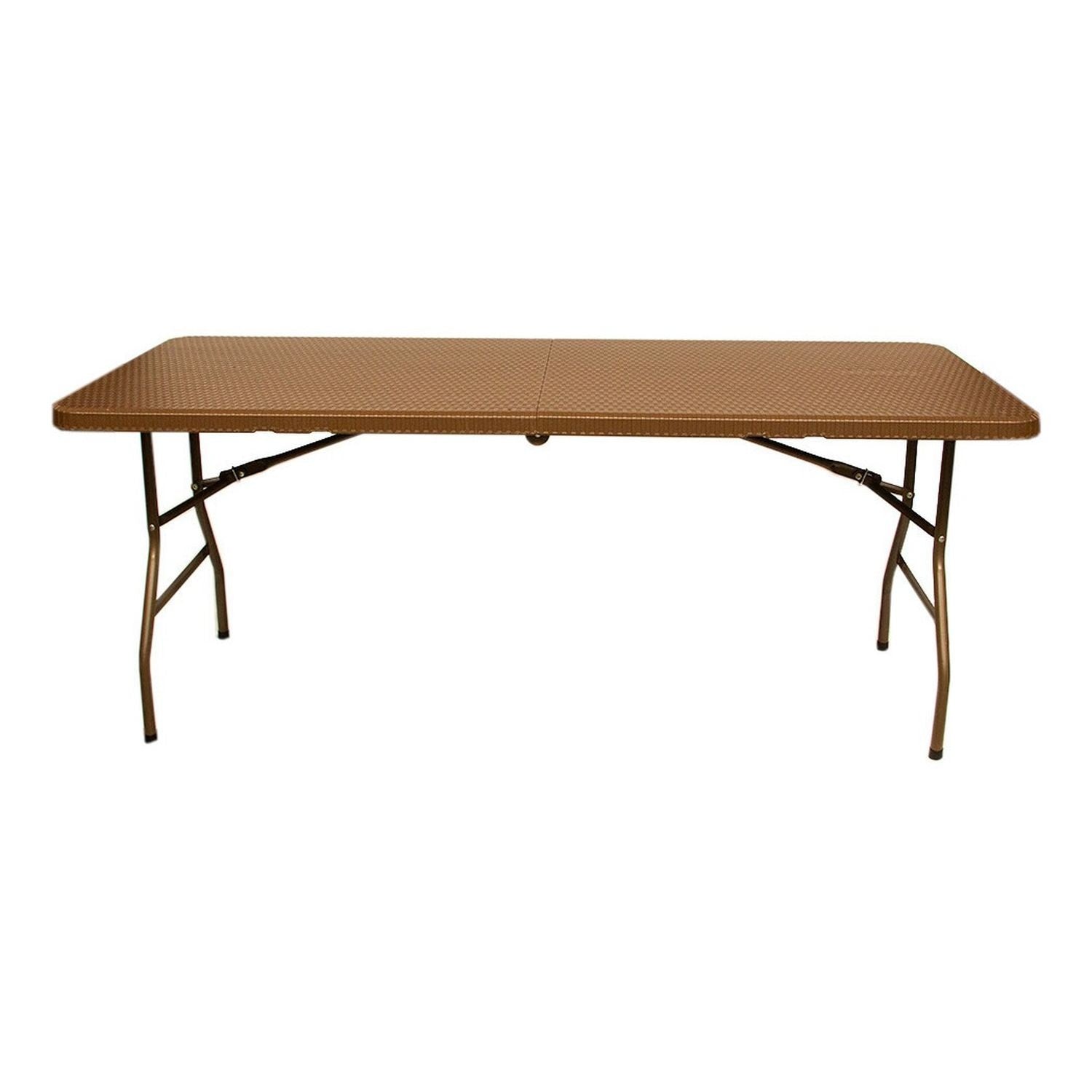 Mesa Plegable 180cm Portafolio Tipo Rattan Evento Jardin