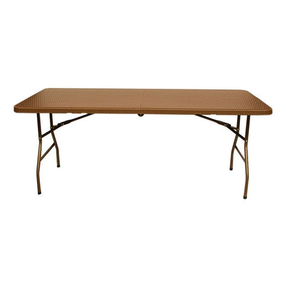 Mesa Plegable 180cm Portafolio Tipo Rattan Evento Jardin