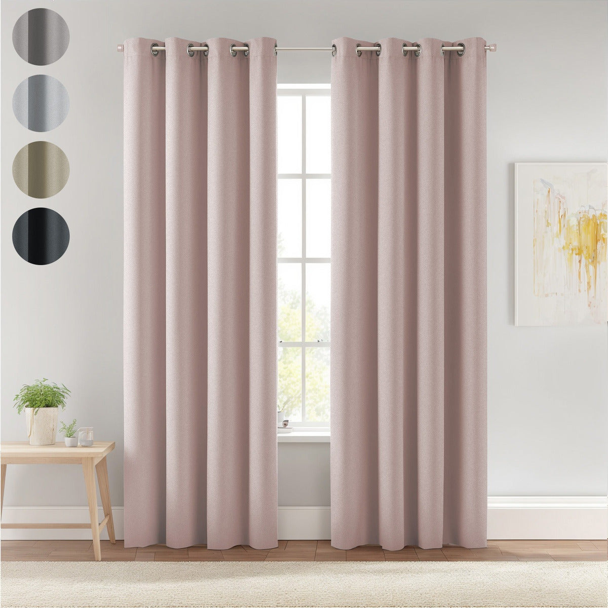 Cortina Blackout Alta Densidad 274 X 213 Cm 2 Piezas Rosa