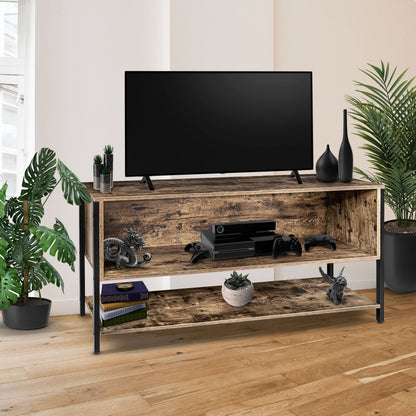 Mueble Tv 60 Indutrial 3 Niveles Moderno 1.2m Cafe