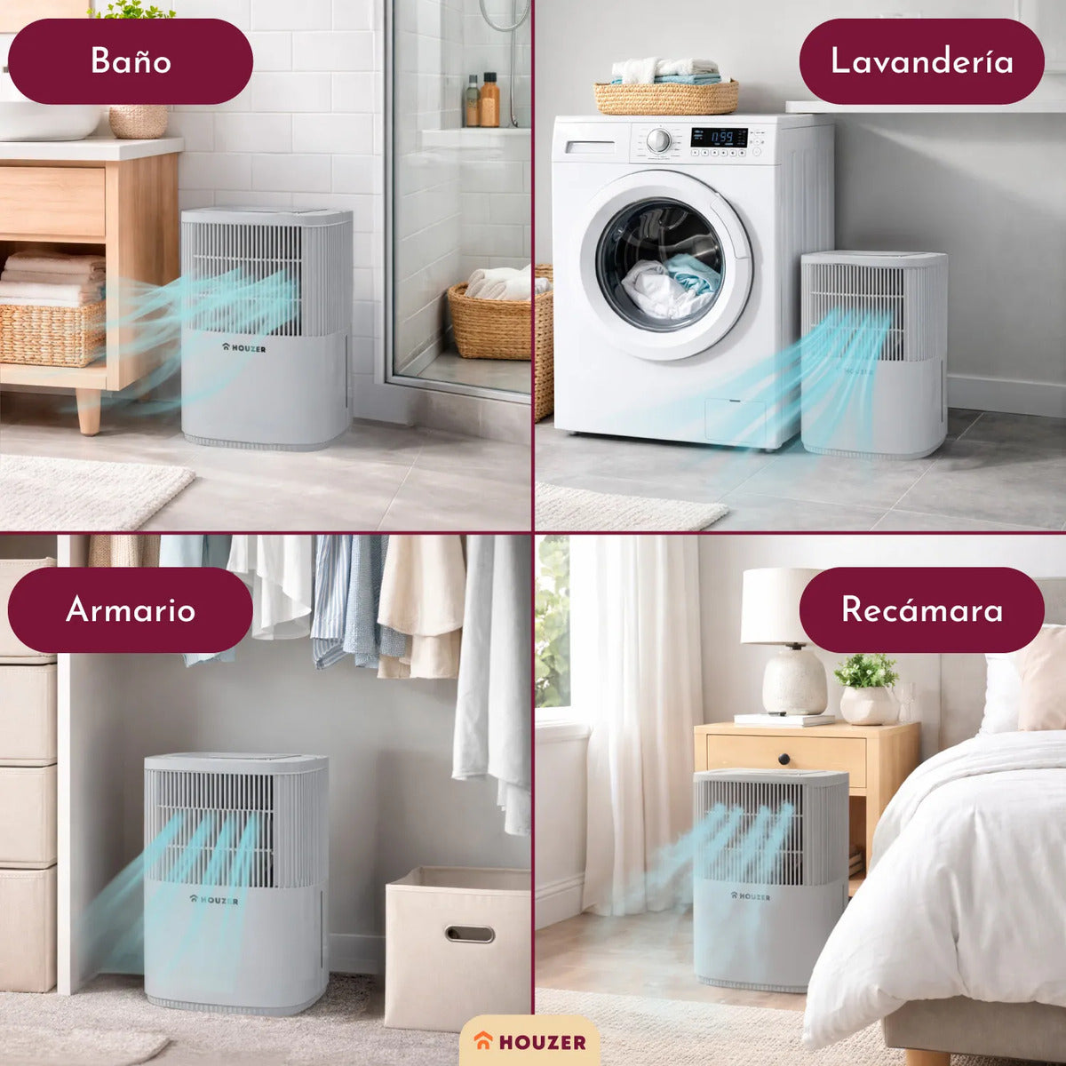 Deshumidificador 12l/dia Temporizador Automatico Inteligente Gris Oscuro