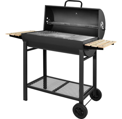 Asador Carbon Tipo Barril Parrilla Ahumador Bbq 1m C/ Ruedas