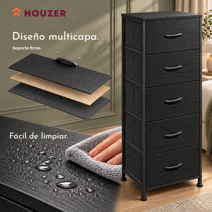 Comoda Cajonera Vertical 5 Cajones Acero Repisa Organizador Volcano