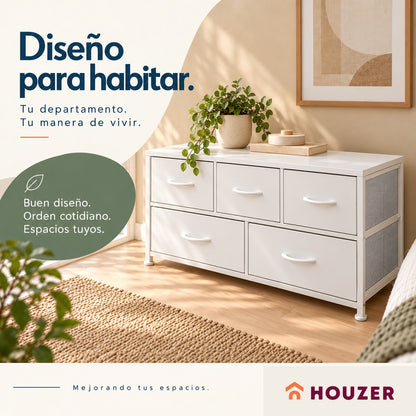 Comoda Cajonera Horizontal 5 Cajones Organizador Acero Nordico