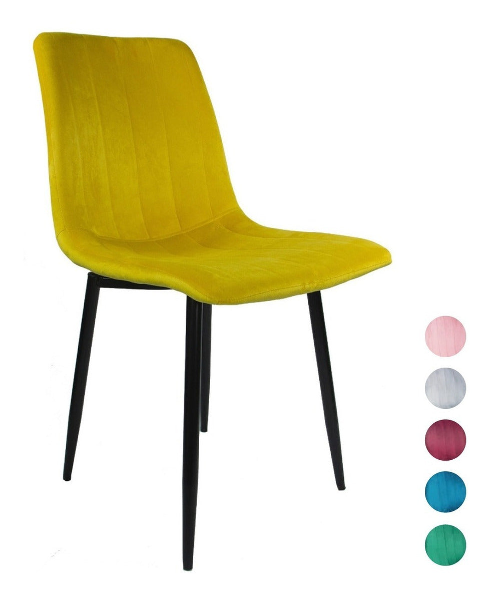 Silla Eames Tapizada Recta Minimalista Vintage Comedor Sala