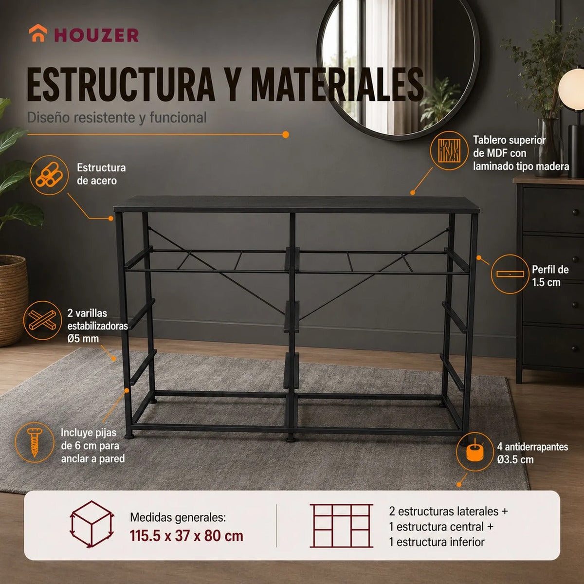 Cómoda Cajonera 10 Cajones Tela Marco Acero Organizador