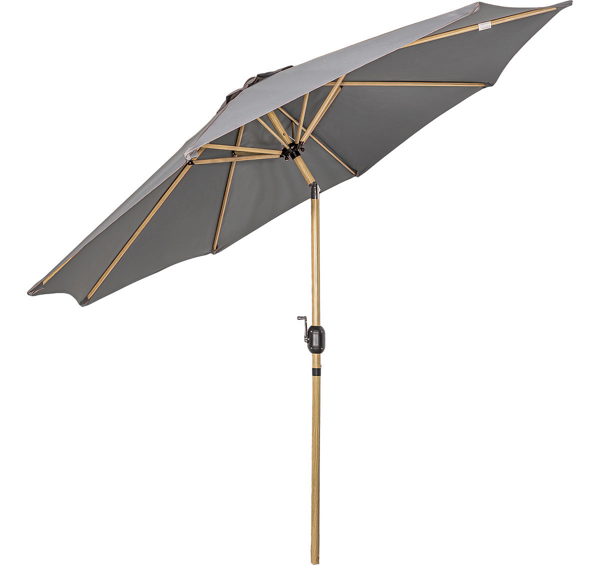 Sombrilla Tipo Madera Jardin Exterior 2.63m Playa Terraza Color Gris Oscuro