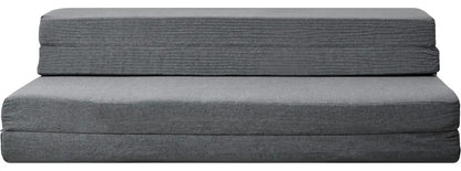 Sofa Cama Futon Sillon Plegable Foam 3 En 1 Matrimonial Gris Oscuro Liso