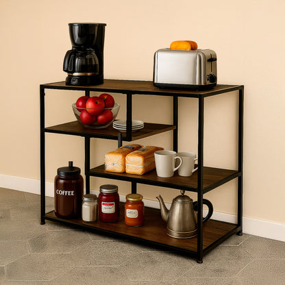 Estante Librero Organizador Mueble 4 Niveles Color Cafe