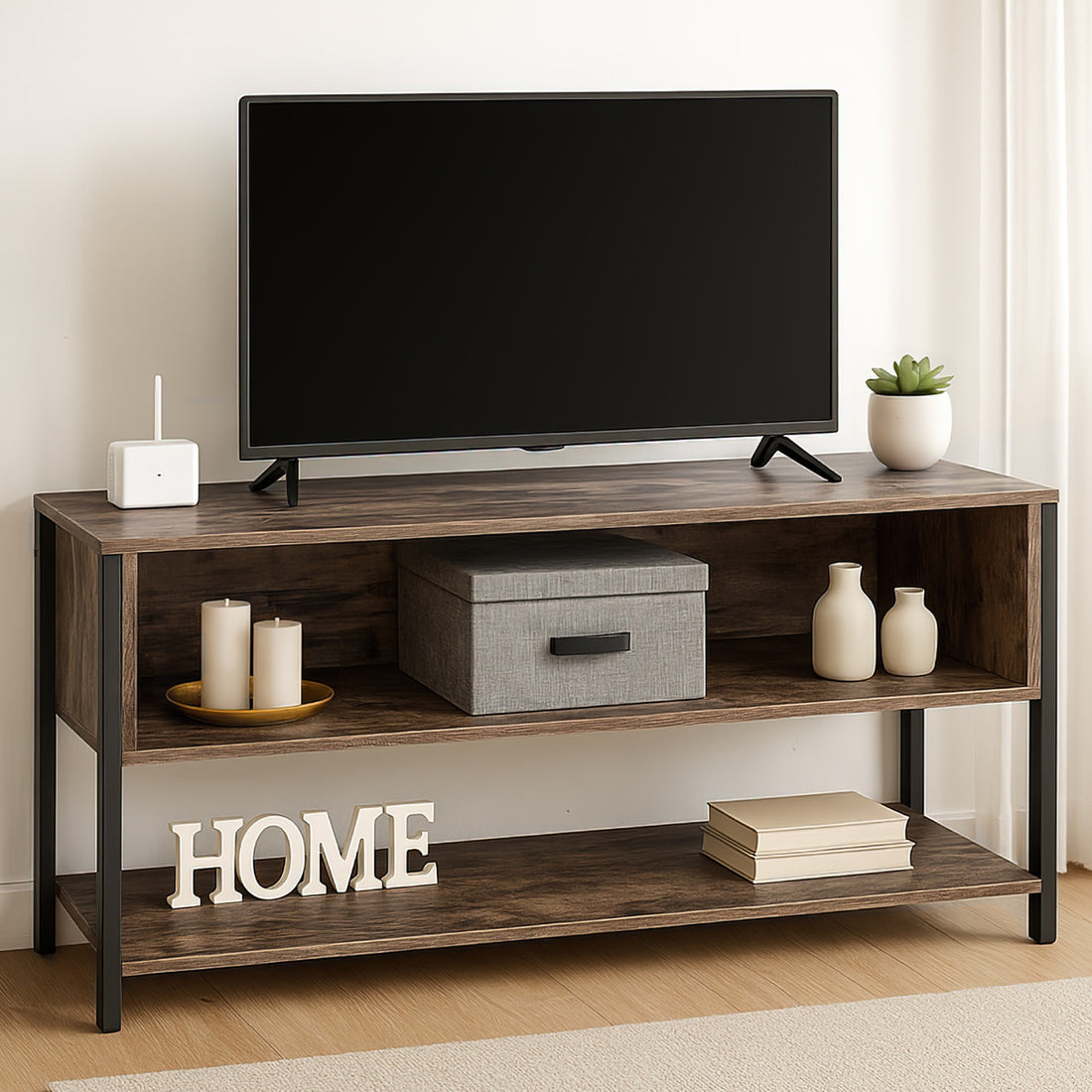 Mueble Tv 60 Mesa 3 Niveles 1.20m Moderno Organizador Cafe