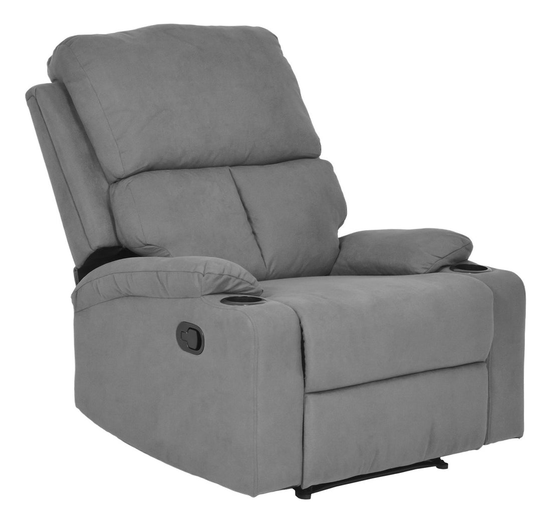 Sillón Reclinable Reposet Moderno Minimalista Sala Gris Diseño De La Tela Liso