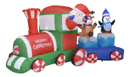 Inflable Navidad Tren Navideño 2.2m Decoracion Luz Led