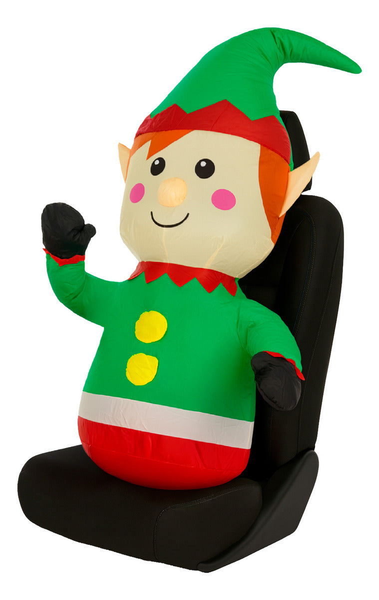 Inflable Navidad Duende Gnomo Carro Automovil Interior 92cm