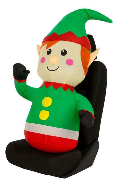 Inflable Navidad Duende Gnomo Carro Automovil Interior 92cm