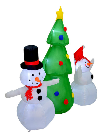 Inflable Navidad 1.7m Arbol Muñecos De Nieve Decoracion Led