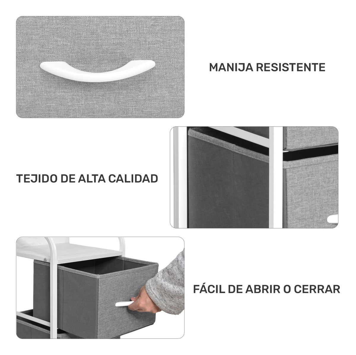 Mueble Buro Torre Mueble Moderno Organizador 4 Cajones Tela