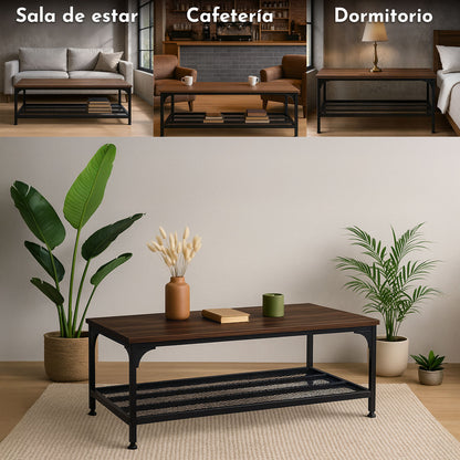 Mesa Centro Minimalista Industrial 100 X 60 X 47 Cm Acero