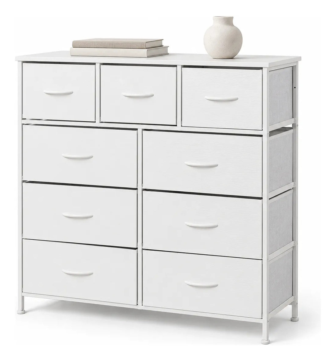 Comoda Cajonera Vertical 9 Cajones Organizador Ropa Recamara Blanco