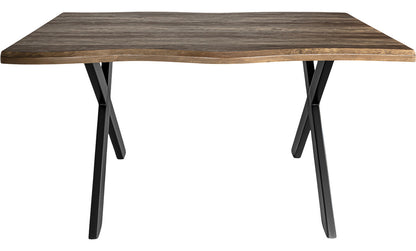 Mesa Comedor Rustica Tipo Madera 1.60m 6 Personas Acero