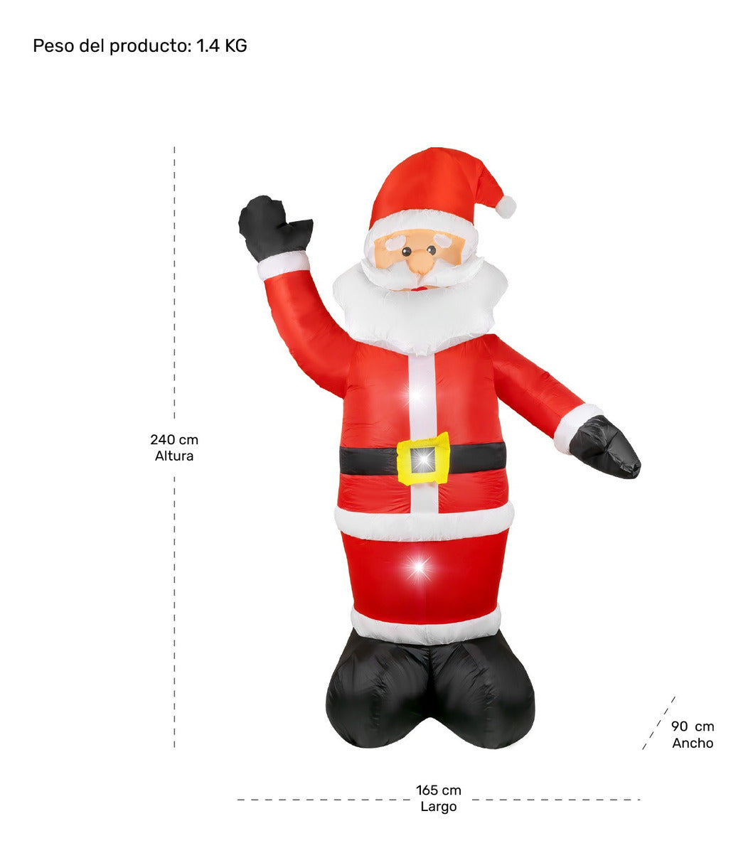 Inflable Navidad Santa Claus Papa Noel 2.4m Decoracion Led