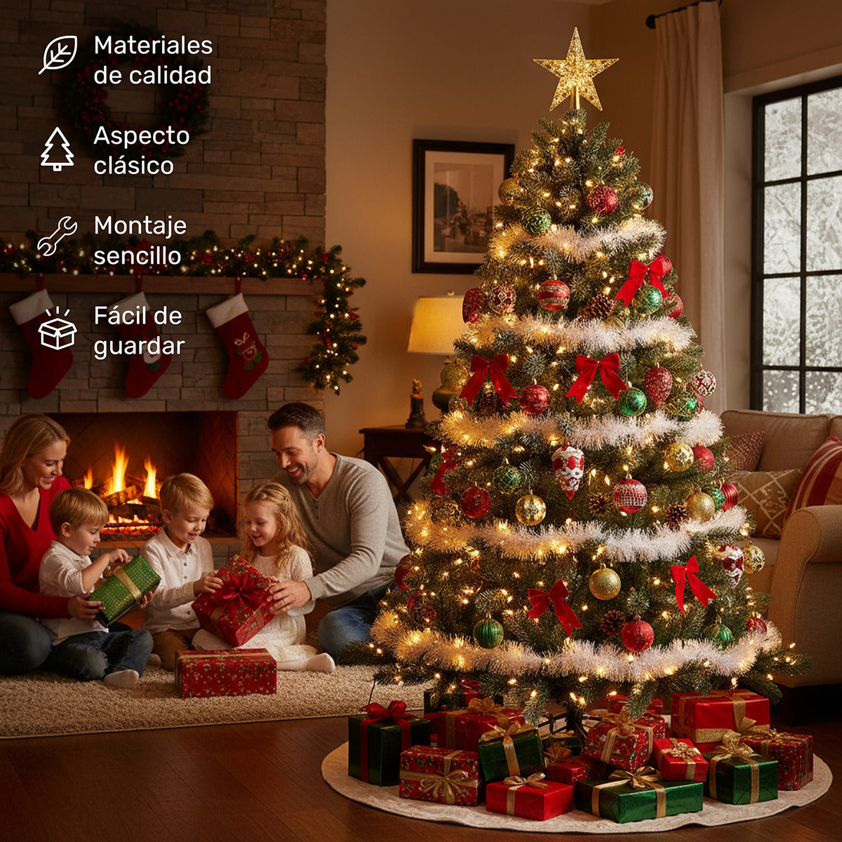 Arbol Navidad Pino Navideño Punta Aguja Escoces 2.10m