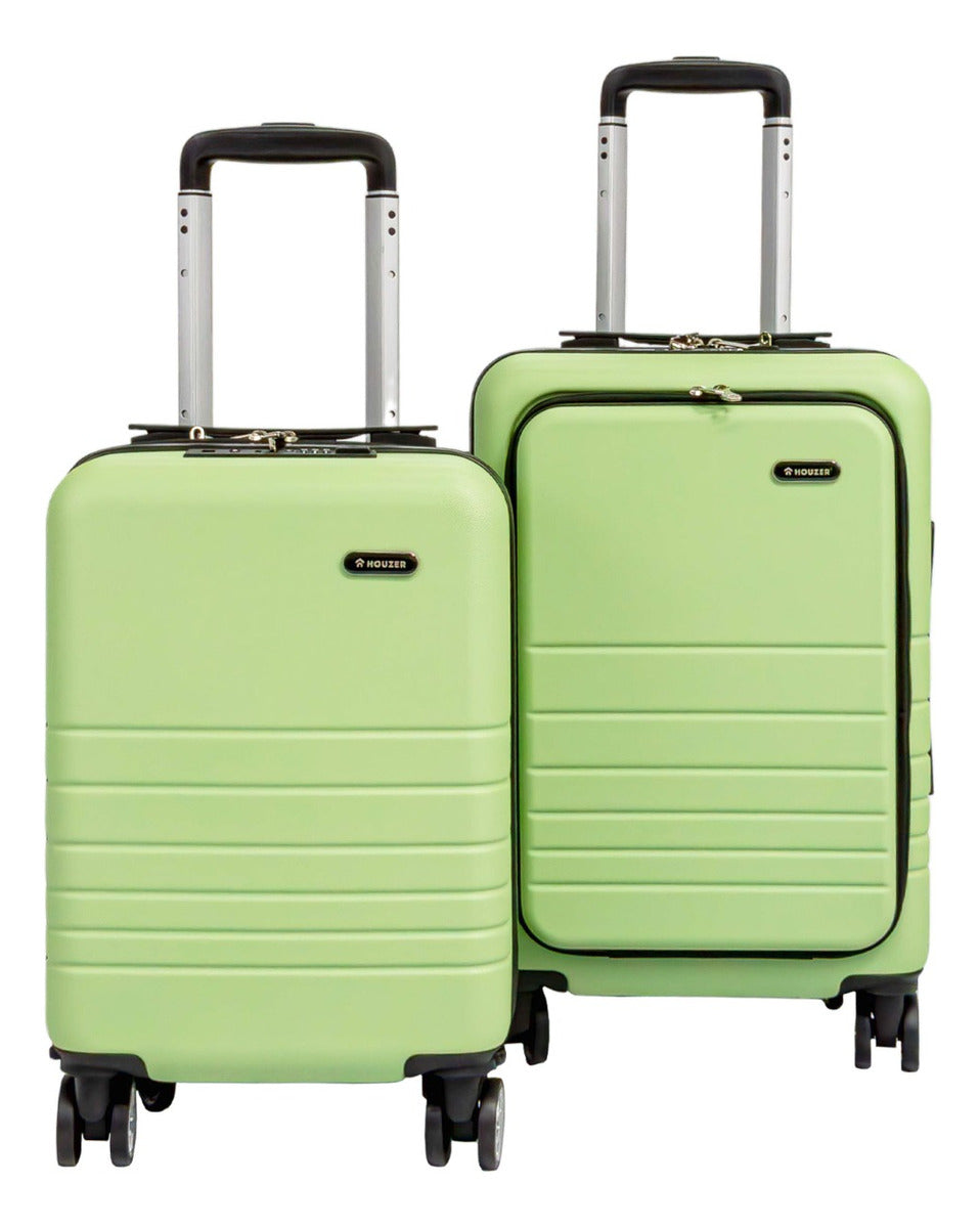 Set 2 Maletas Viaje Verde Cabina Avion 21 Y 18 4 Ruedas 360°