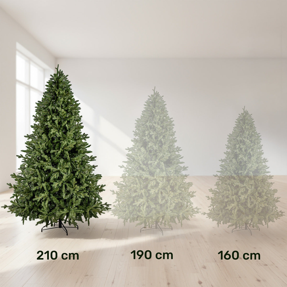 Arbol Navidad 2.10m Doble Rama Abeto Pino Navideño Premium
