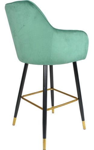 Silla Alta Tapizada Banco Sillon Eames Verde Terciopelo