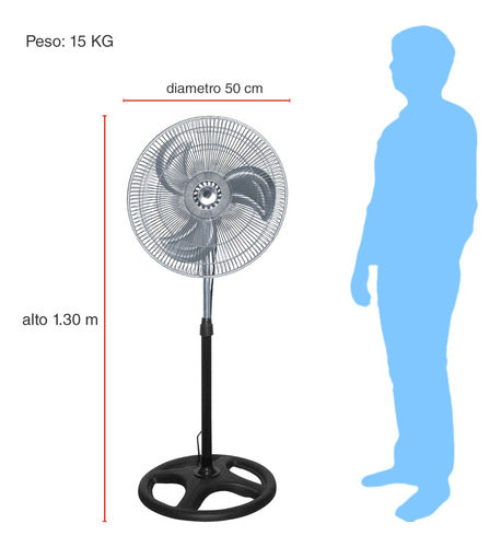Ventilador 3 En 1 Negro Con 3 Aspas Color Plateado, 18 De Diámetro