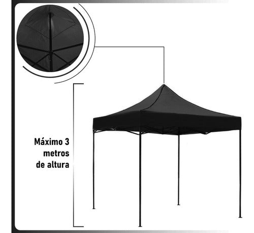 Carpa Toldo 3x3 Reforzado Plegable Impermeable Jardin 3 X 3