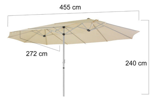 Sombrilla Doble Patio Jardin 4.5 X 2.7 M Semi Impermeable