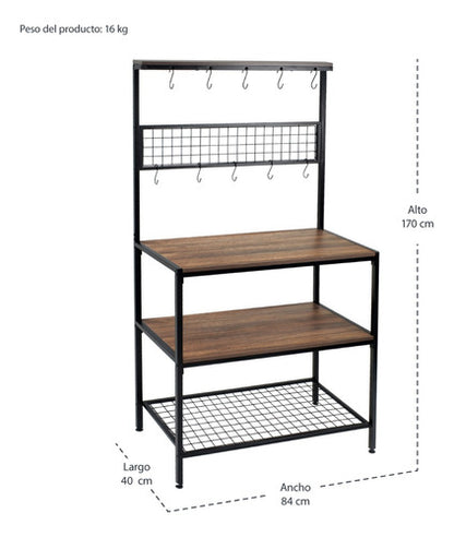 Mueble Organizador Cocina Estante Horno Microondas Alacena