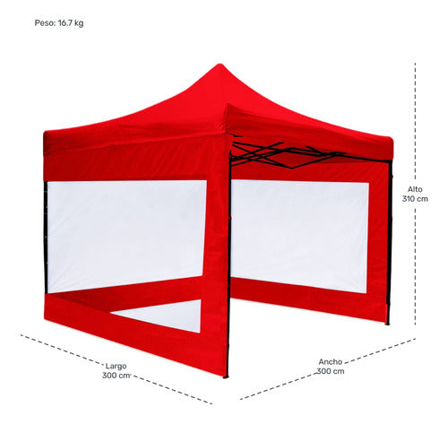 Carpa Toldo Paredes 3x3 Plegable Lona 600d Impermeable