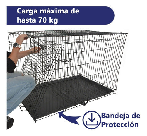 Jaula Perro Metalica Plegable 121 X 75.5 X 82 Transportadora