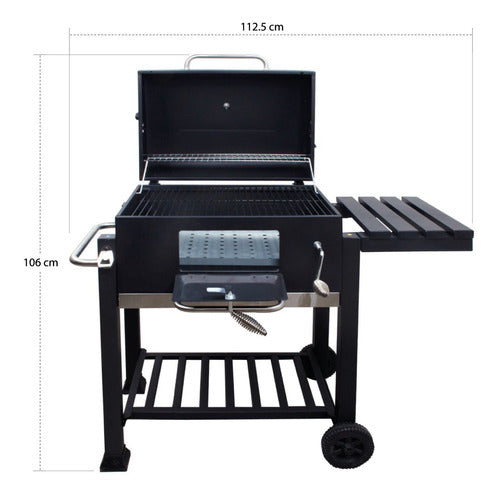 Asador De Carbon 24 Heavy Duty Portatil Negro Parrilla Carne